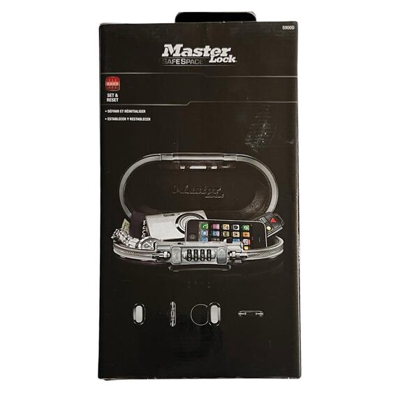 Master Lock 5900D Portable Small Lockbox, Personal Travel Safe, w Locking Cable - Picture 1 of 6